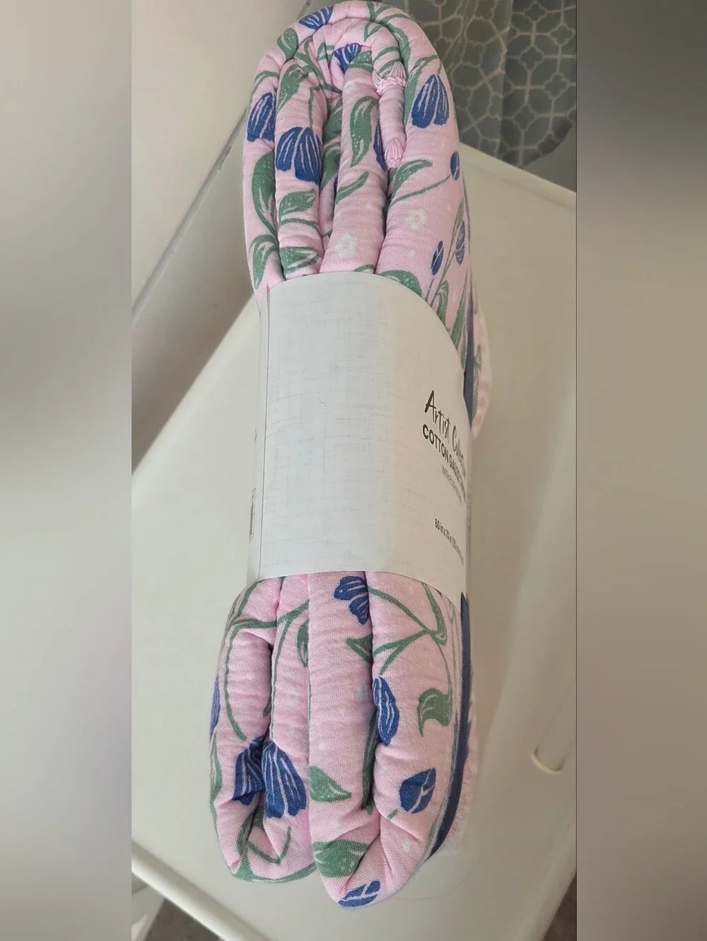 Artist Collection Cotton Gauze Floral Pink Throw Plush Striped Reverse 60x70 New
